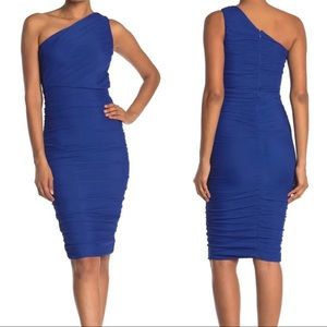 Love X Design Rutched one shoulder MIDI Dress